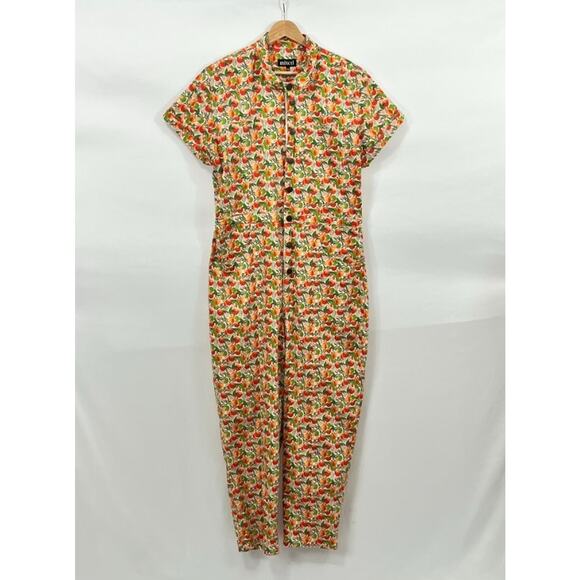 MIXED by NASRIN Sz XXL 2xl Apple Print Zip Front Jumpsuit Coverall - Picture 6 of 6